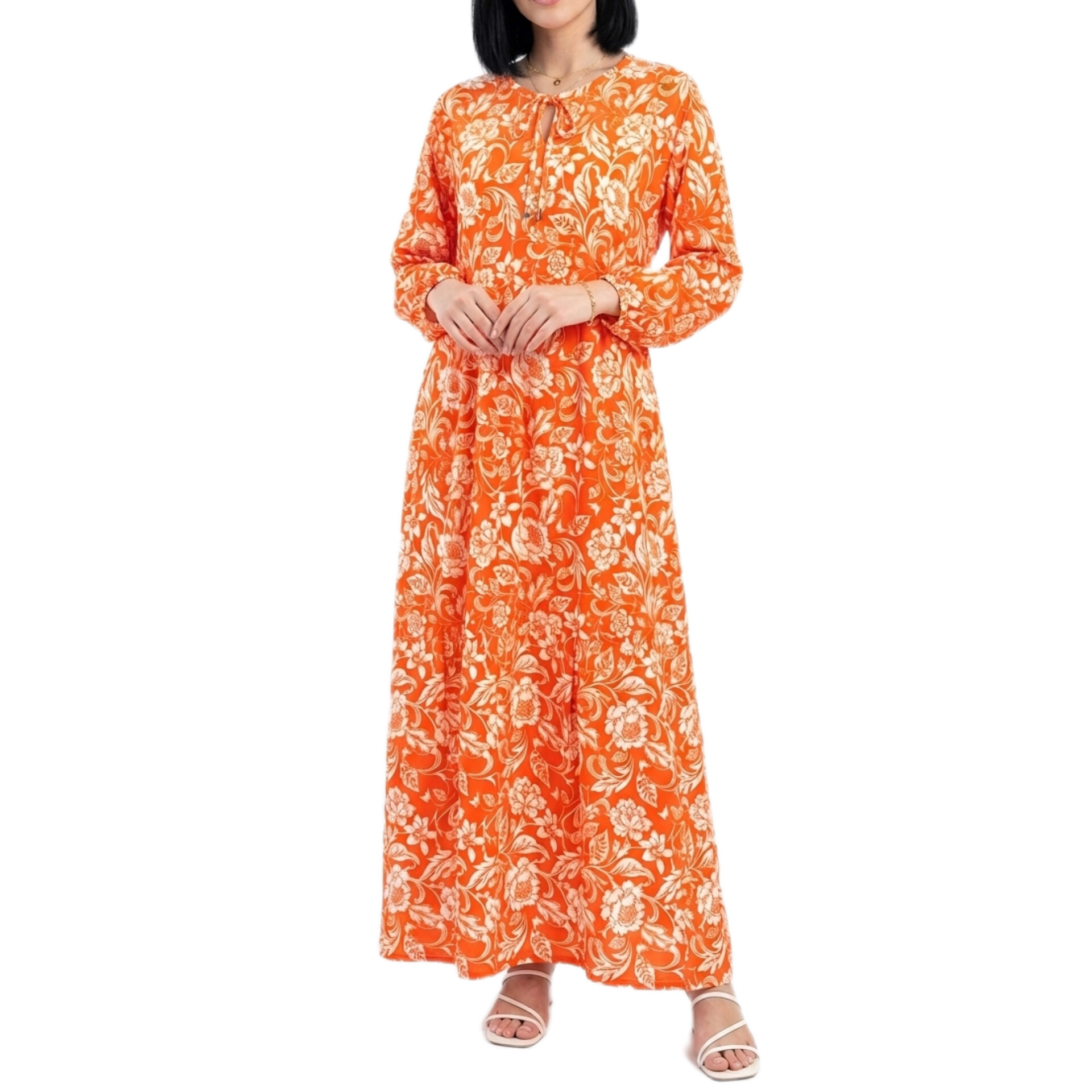 پیراهن ساحلی زنانه بوگاتی یقه گره طرح پیونی کد 3051
