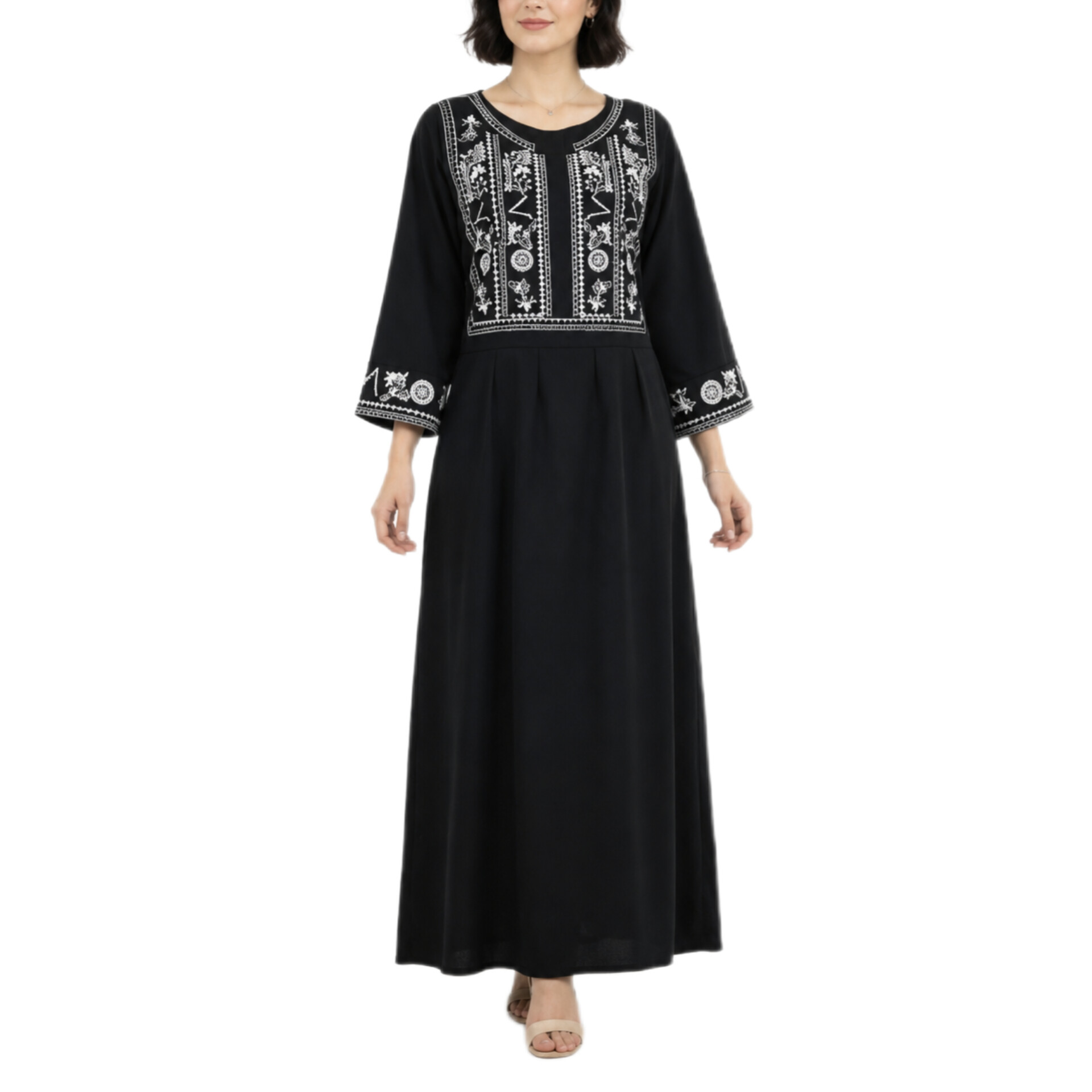 پیراهن ساحلی زنانه پارچه نخی مل مل شده مدل گندم کد 3058